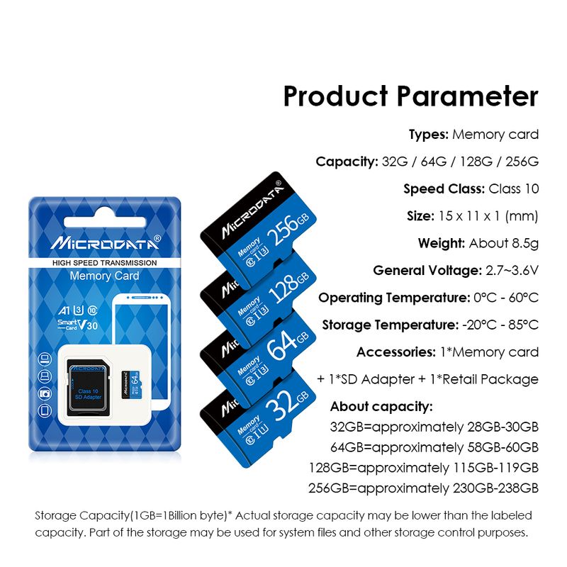 4GB 8GB 64GB 32GB 16GB MiniSD Flash TF-kaart Micro Mini SD-kaarten met SD-adapter_voghion.com