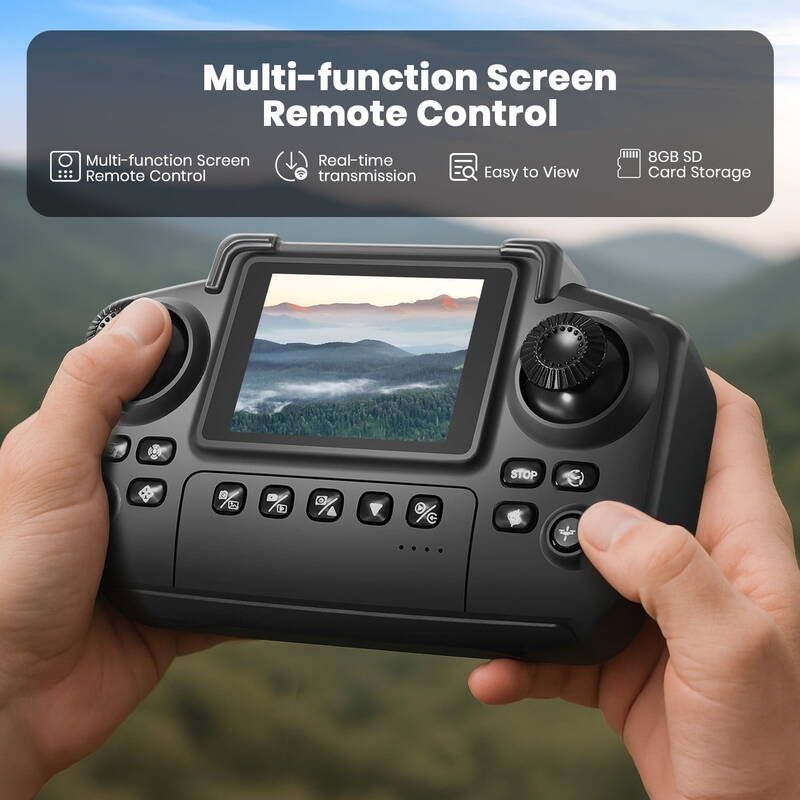 BEEPRINCESS Drone Screen Remote Control And Cool Lights, RC Quadcopter With 4K HD Dual Camera For Beginner Adults Kids,_voghion.com