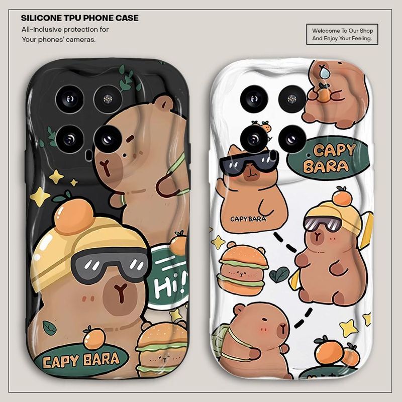Engraçado Capybara Capa de telefone fofa para Xiaomi Mi 11 12 Lite 12T 12T Pro X3 NFC X3 X3 Pro X5 5G Capa de silicone_voghion.com
