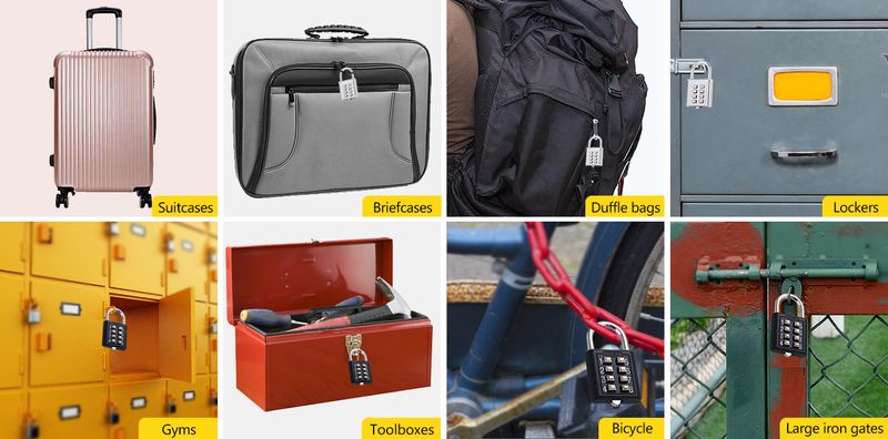 8-digit Combination Outdoor Button Waterproof Fixed Random Code Padlock Zinc Alloy Luggage Travel Smart Lock With No-Key Anti-theft_voghion.com