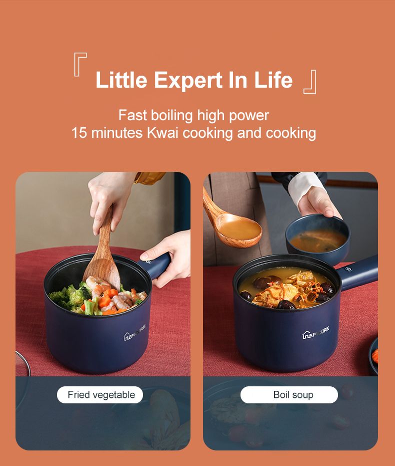 Mini Electric Cooker Multi-Function All-In-One Pot Double Layer Household Noodle Cooker Non-Stick Hot Pot Kitchen Tool_voghion.com