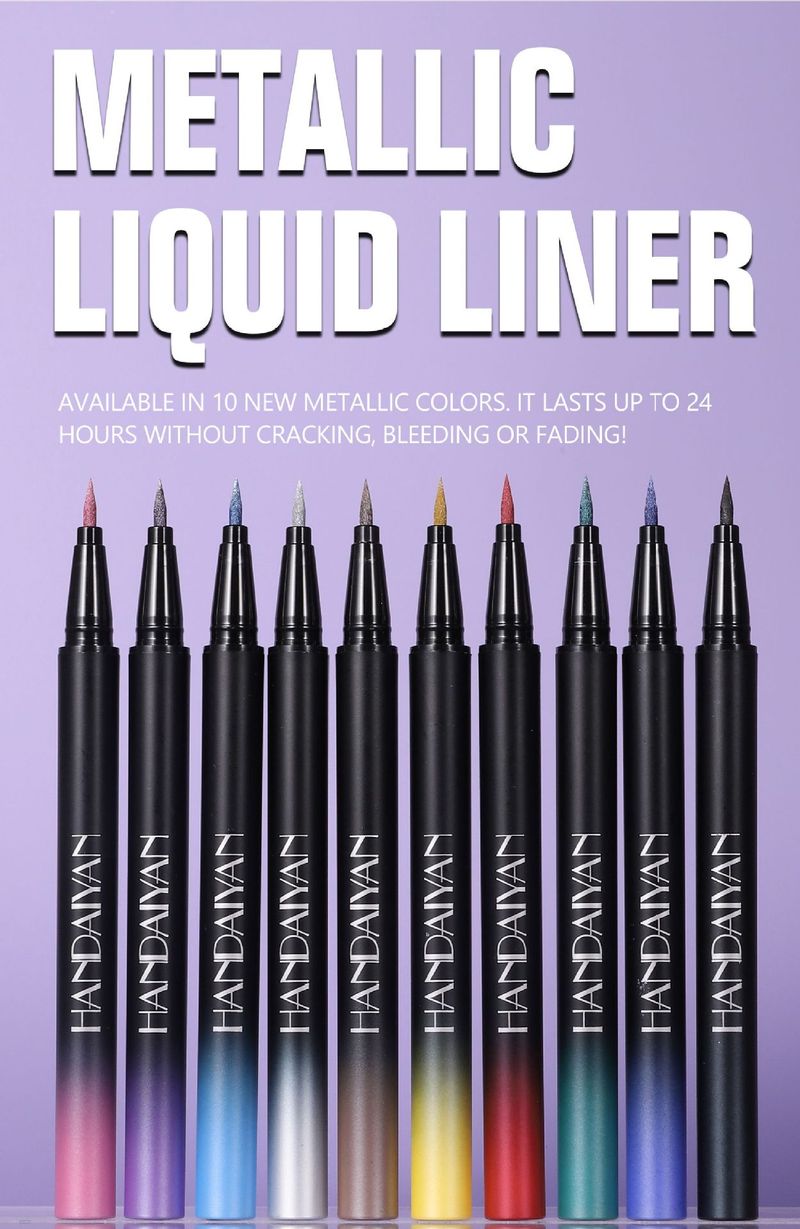 HANDAIYAN Ultra - Fine Metallic Liquid Eyeliner With Pearl Shimmer - Waterproof, Long - Lasting And Smudge - Proof_voghion.com