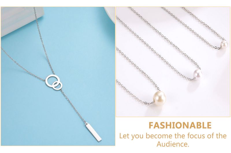 Skyrim Fashion Geometrische Ronde Hart Choker Ketting voor Vrouwen Roestvrij Staal Minimalistische Eenvoudige Sleutelbeen Halsketting_voghion.com