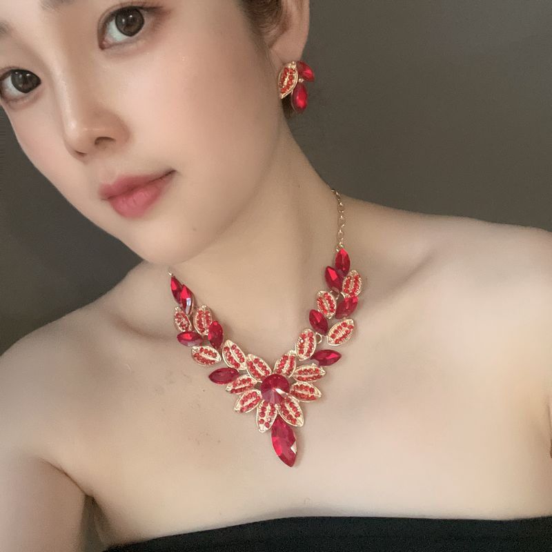 Set di collana esagerata con farfalla, grazioso, da donna, con cristalli di lusso, accessori per abiti da banchetto, clavicola_voghion.com