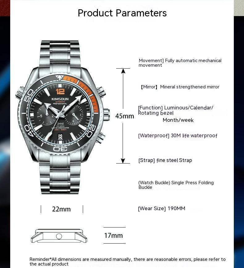 Nouvelle montre Kingston, montre mécanique multifonctionnelle entièrement automatique, montre haut de gamme, montre étanche, montre homme_voghion.com