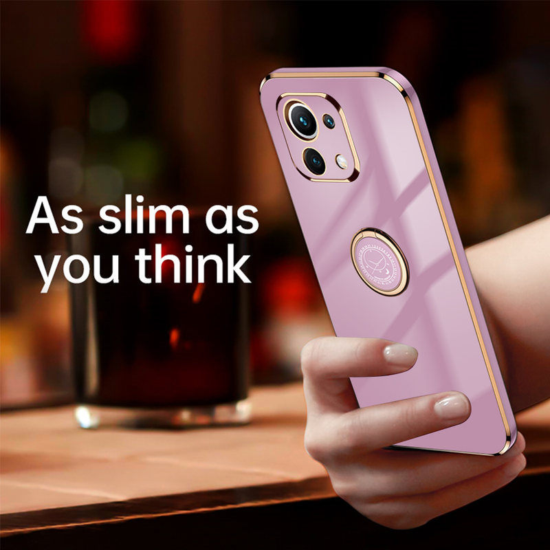 Custodia per cellulare con supporto ad anello placcato per Xiaomi Mi 11 Lite 5g NE 11lite mi 12 x 10T 11T Mi11T Pro_voghion.com