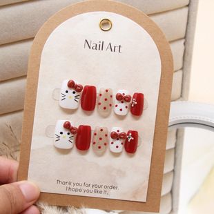 Nails Art & Tools Frosted Golden Autumn Orange Style Long Water Pipe Nail Hot Girl Style Diamond Flower Wear Nail Wholesale Nails_voghion.com