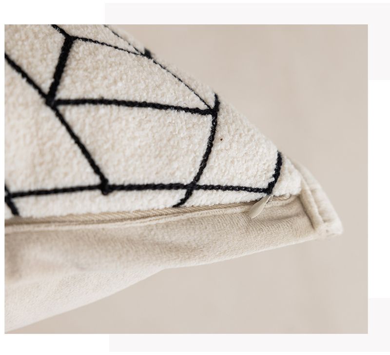 Housse de coussin de canapé crème, accessoire de décoration pour salon, style nordique moderne et simple, coussin de chevet, support de taille_voghion.com