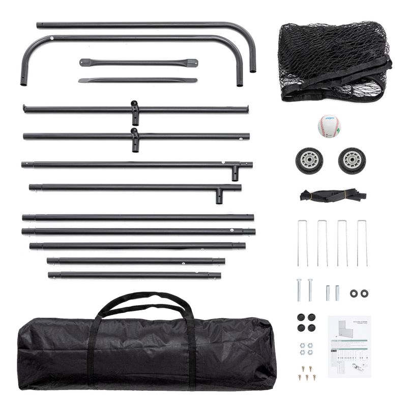 10X10X10FT Golf Practice Net Cage W/ Metal Frame Hitting Net Kit Indoor Outdoor_voghion.com