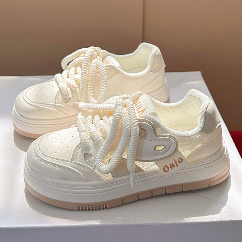 Small Niche Canvas Women In The Summer Of 2024, New Board For Height Increasing Students, Breathable White Shoes, Mesh_voghion.com