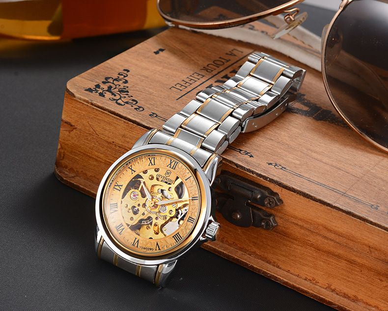 New Fashion Trend Men's Double sided Hollow Fully Automatic Mechanical Watch_voghion.com
