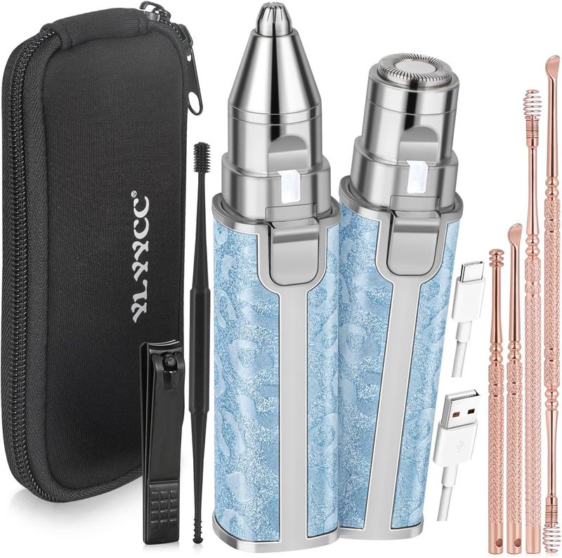YLYYCC remover is suitable for lips, electric 2-in-1 facial shaver and eyebrow ear wax removal tool with storage box,_voghion.com