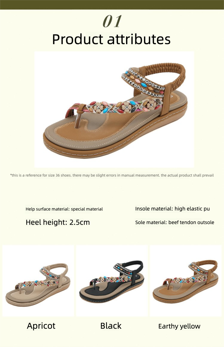 W676-3 Nieuwe zomer 2025 met strass steentjes, comfortabele, casual strand sandalen met ronde neus en platte neus_voghion.com