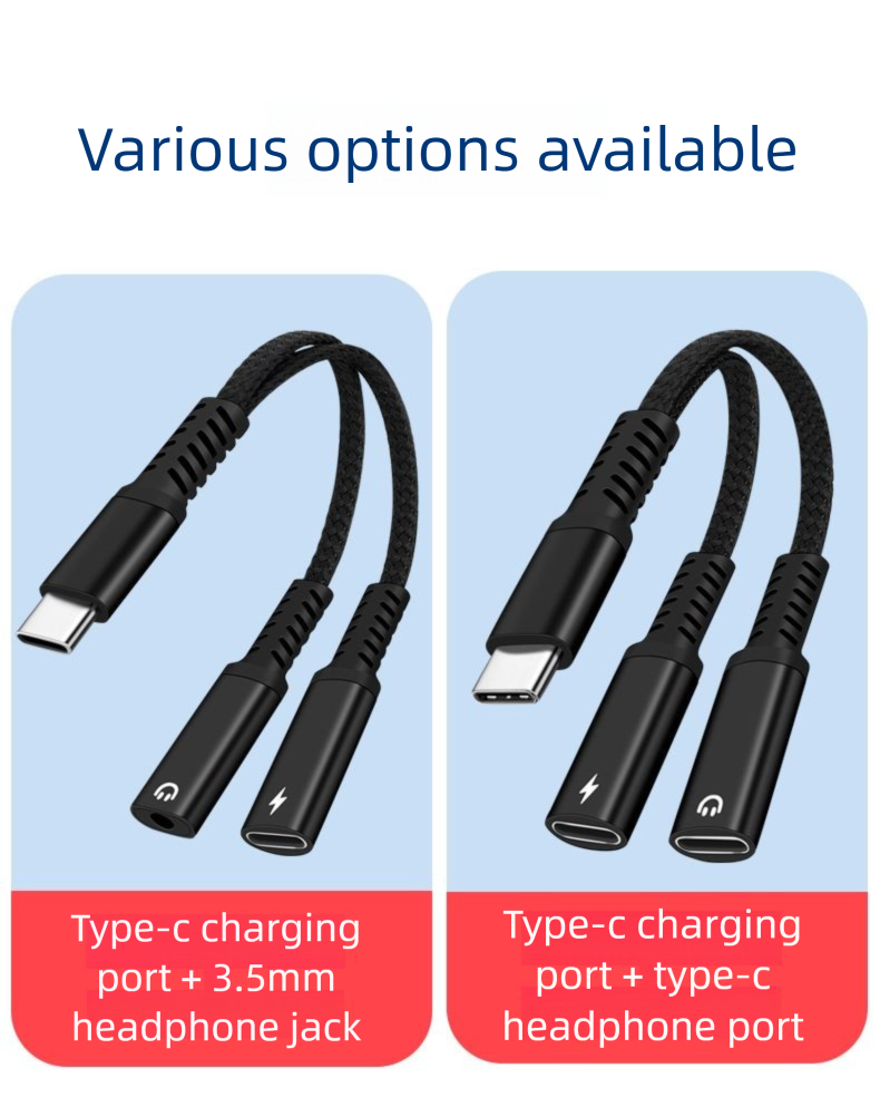iPhone 15 Tip-C Kulaklık Adaptörü 1'den 2'ye 3,5 mm Müzik Dinleme Şarj Ses Dönüştürme Kablosu ile Uyumlu_voghion.com
