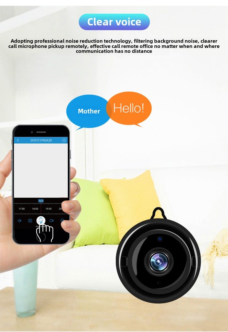 Câmera V380 de alta definição, câmera remota inteligente com WIFI, visão noturna infravermelha, câmera de segurança doméstica_voghion.com