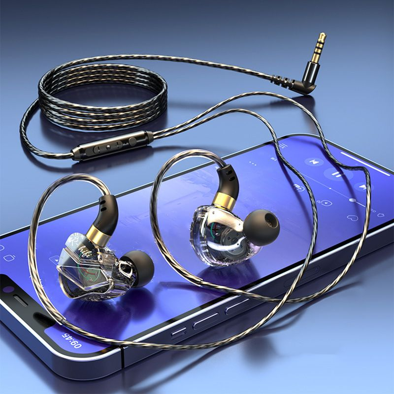 Wired with Microphone Stereo Surround 3.5mm Interface Sports Earphone Daily Life_voghion.com