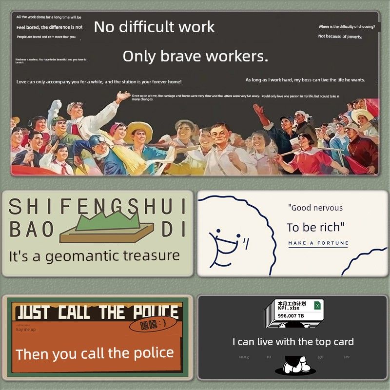 Souris de qualité imbattable pour les travailleurs, surdimensionnée, garçons et filles, mots inspirants, créativité, bureau, ordinateur portable, clavier, sous-main_voghion.com