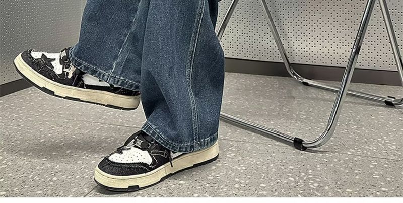 Verwaschene gerade Jeans für Herren im Frühling und Herbst im amerikanischen Stil mit lockerem weitem Bein, übergroße, lässige, trendige Sommerhose_voghion.com