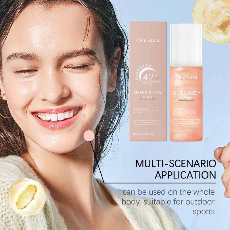 Spray hidratante corporal com proteção UV para o verão, refrescante e não oleoso_voghion.com