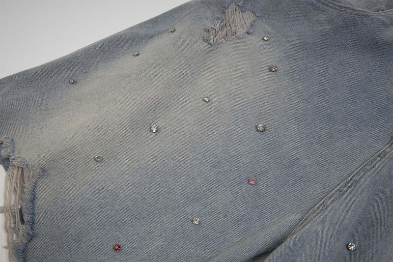 Meeste rõivad National Trend High Streeti pestud kulunud kivikestega kulunud teksariided unisex lahtised laiad sirged püksid_voghion.com