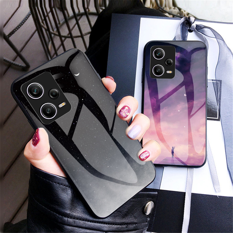 Telefoon Geval Voor Xiaomi Redmi Note 12 11 Pro Plus 10 9 Pro 11S 10S 9S 10A 10C 9A 9C Geleidelijke Zonsondergang Cloud Schokbestendig Glas Covers_voghion.com
