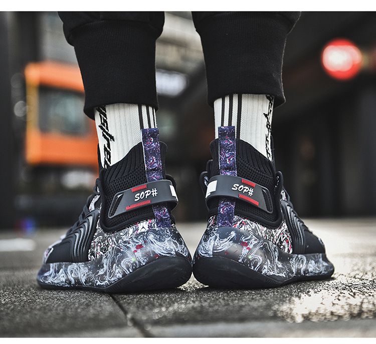 Men's new large high top basketball sneakers winter plush insulation casual dad men's trendy shoes_voghion.com