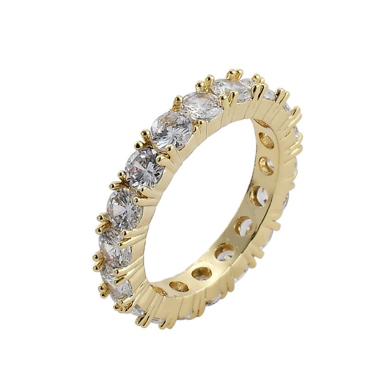 Cuban Single Hip Hop Copper Micro Paved Zircon Men And Women Gold Plated Ring Band_voghion.com