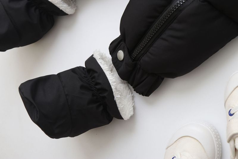 Pelele de invierno premium con capucha para bebé Mother & Kids: mono grueso acolchado de algodón para bebés y niños pequeños (66-90 cm), unisex, manga larga, con cremallera_voghion.com
