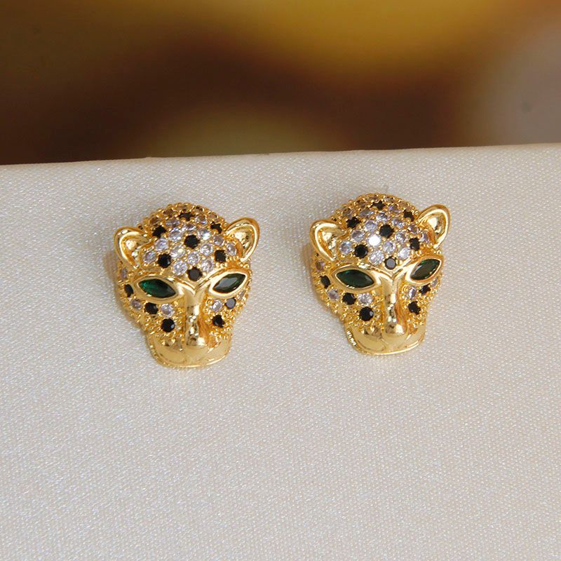 Ready Stock 2024 New Arrival Zircon Animal Adjustable for Women Delicate κοσμήματα Γαμήλια δαχτυλίδια Leopard Crystal_voghion.com