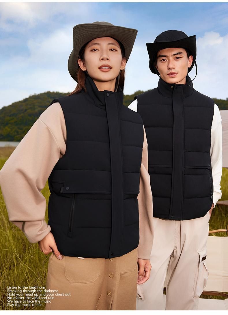 Parker Business-Daunenweste aus Baumwolle für Herren, Herbst/Winter, mit Reißverschluss und Stehkragen, warmes und vielseitiges Tanktop für den Arbeitsalltag_voghion.com