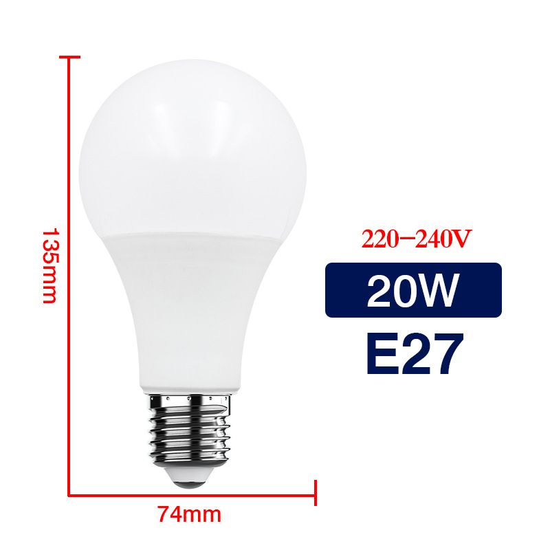 Lampadina a risparmio energetico per uso domestico, super luminosa, con attacco a vite E27, in alluminio rivestito in plastica, per interni_voghion.com