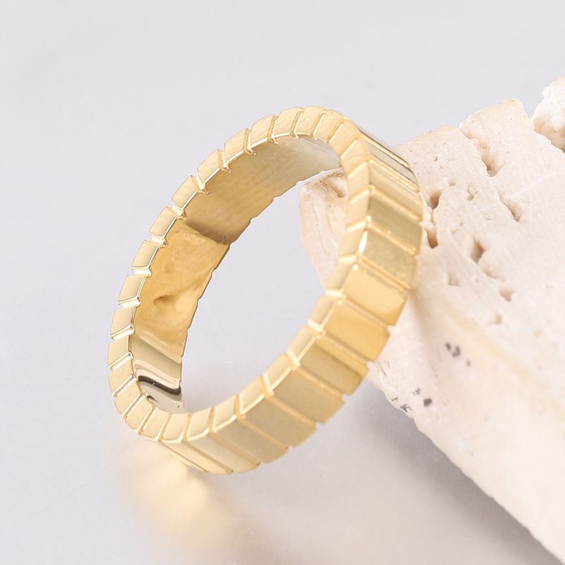 Anello in acciaio inossidabile al titanio liscio, simmetrico, quadrato, semplice, con diamanti intarsiati, da 3 mm, versatile, alla moda, per donne_voghion.com