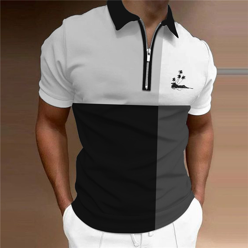 Léto Nové pánské Polo Polokošile s krátkým rukávem potištěné logo obrázek oblečení ležérní módní top pro muže_voghion.com