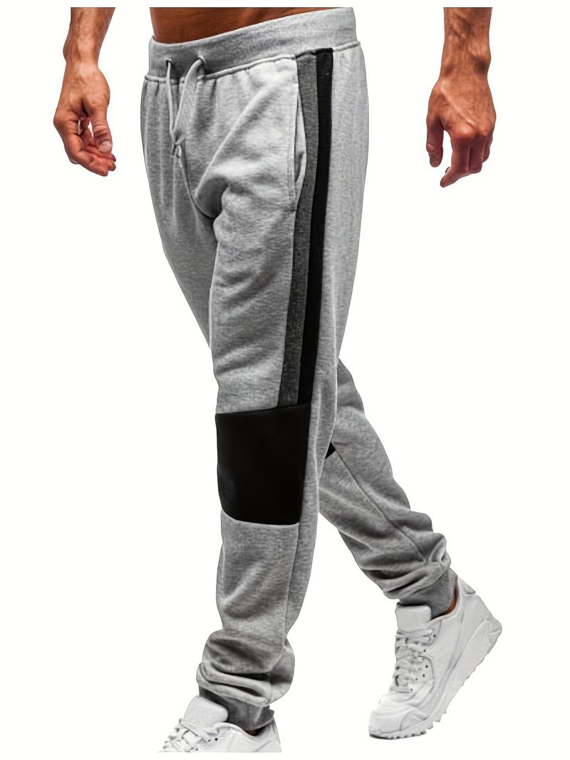 Men's Clothing Casual Jogger Pants With Zippered Pockets - Slim Fit Stretch Polyester Comfortable For Sports Daily Wear ( Light Gray, Black)_voghion.com