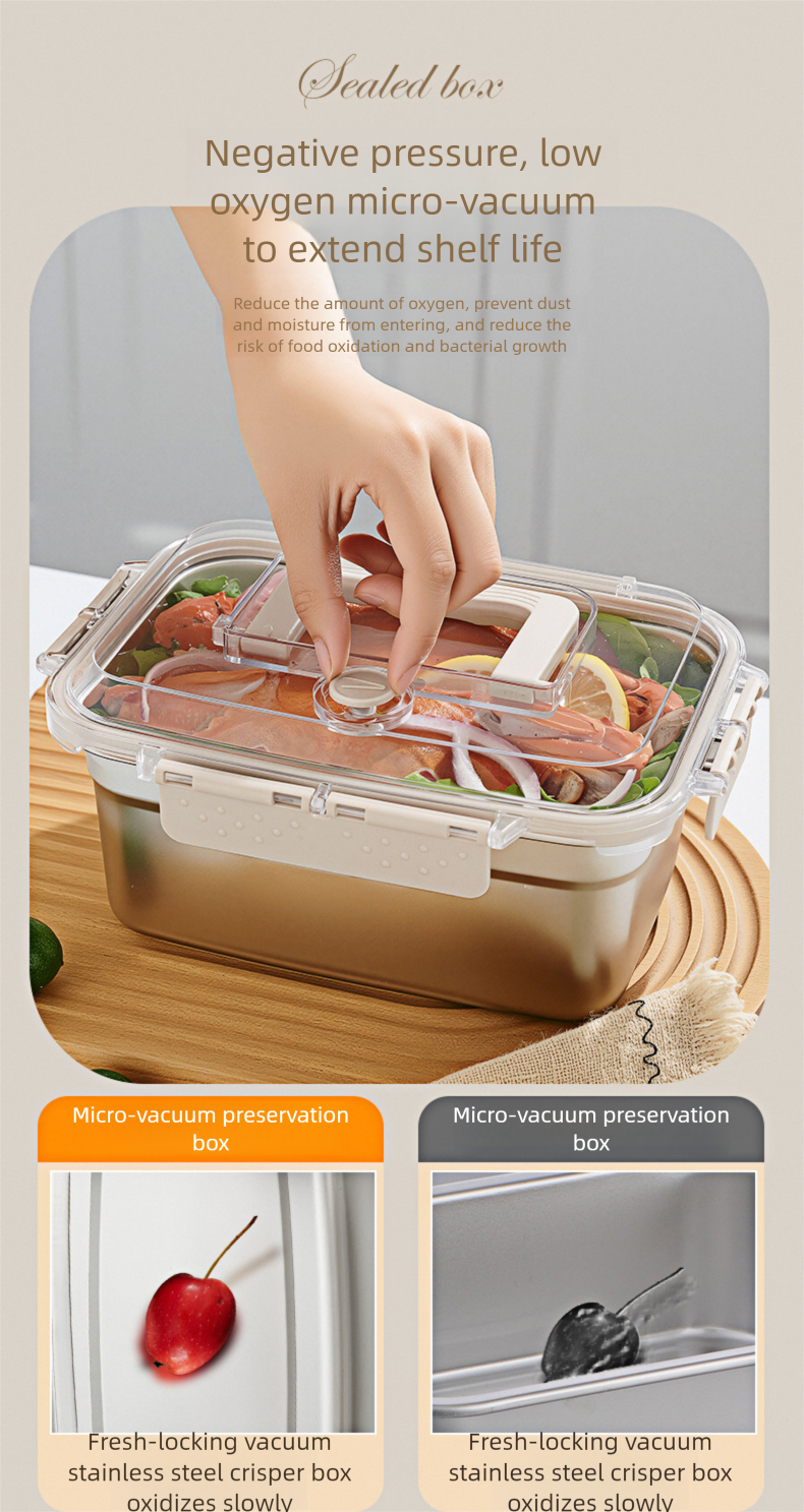 Contenitore per il pranzo portatile da esterno, sigillato, in acciaio inossidabile per alimenti 316, con coperchio, per conservare la freschezza e conservare il congelamento._voghion.com