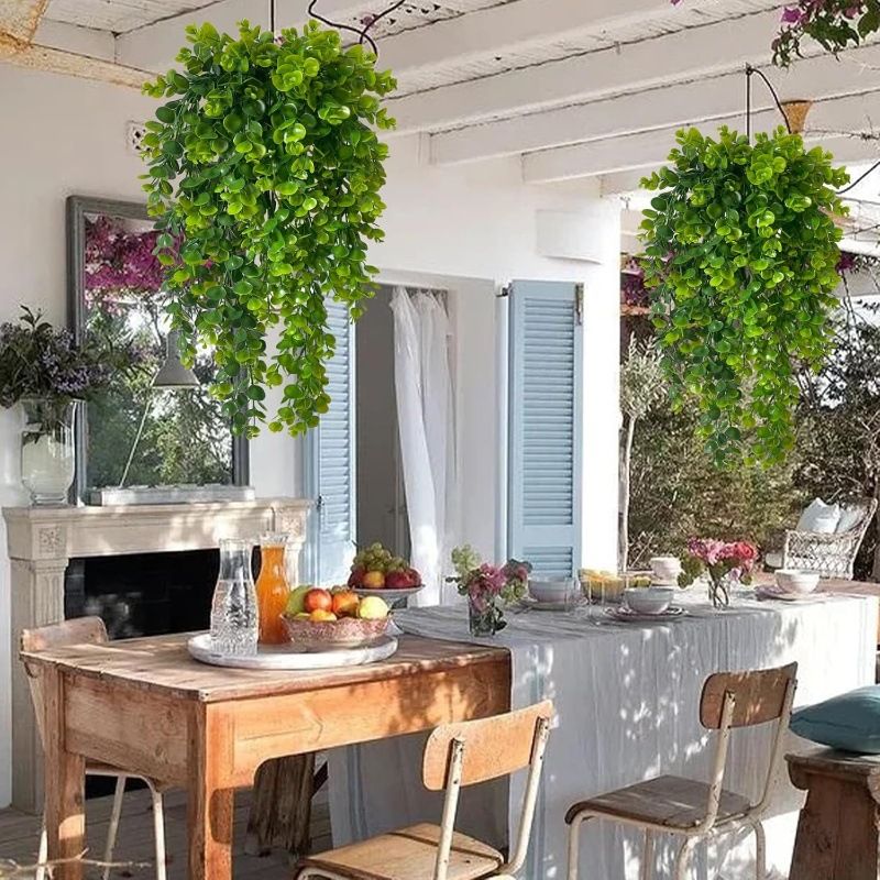 Arredamento per la casa, pianta artificiale in rattan di eucalipto con 69 maglie, pianta verde artificiale da appendere alla parete, decorazione per esterni._voghion.com