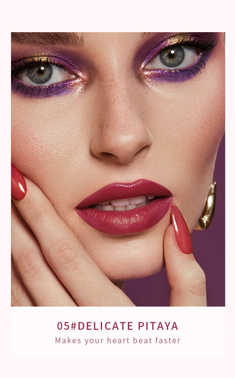 Pudaier New Makeup 8 culori Pearl Mirror Glaze pentru buze Ruj lichid Vopsea Gloss Balsam de buze Hidratant Imbunatatirea culorii Utilizare universala_voghion.com