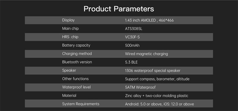 Cross-border New DM58/DM56 Smart Outdoor GPS Sports Tracker 1.43inch Amoled Screen Watch_voghion.com