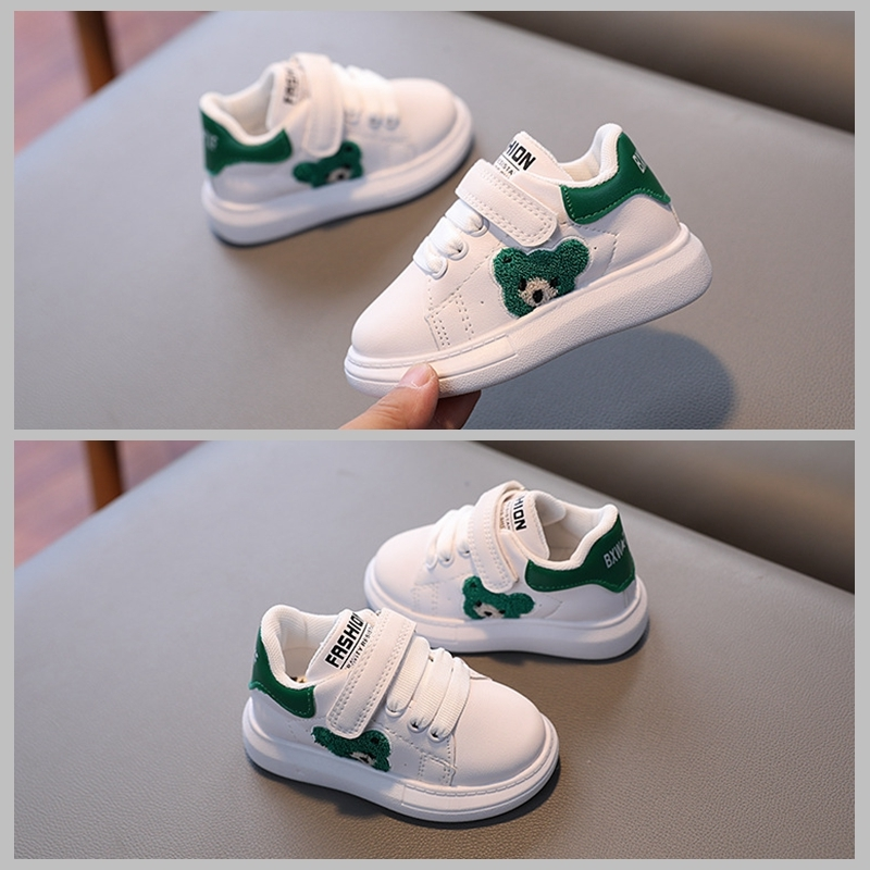 XUANMU Nette Pelzigen Bären Muster Kinder Turnschuhe Flache Ferse Baby Mädchen Schuhe Plattform Kleiner Junge Laufschuhe Kinder tenis Schuhe x0042_voghion.com