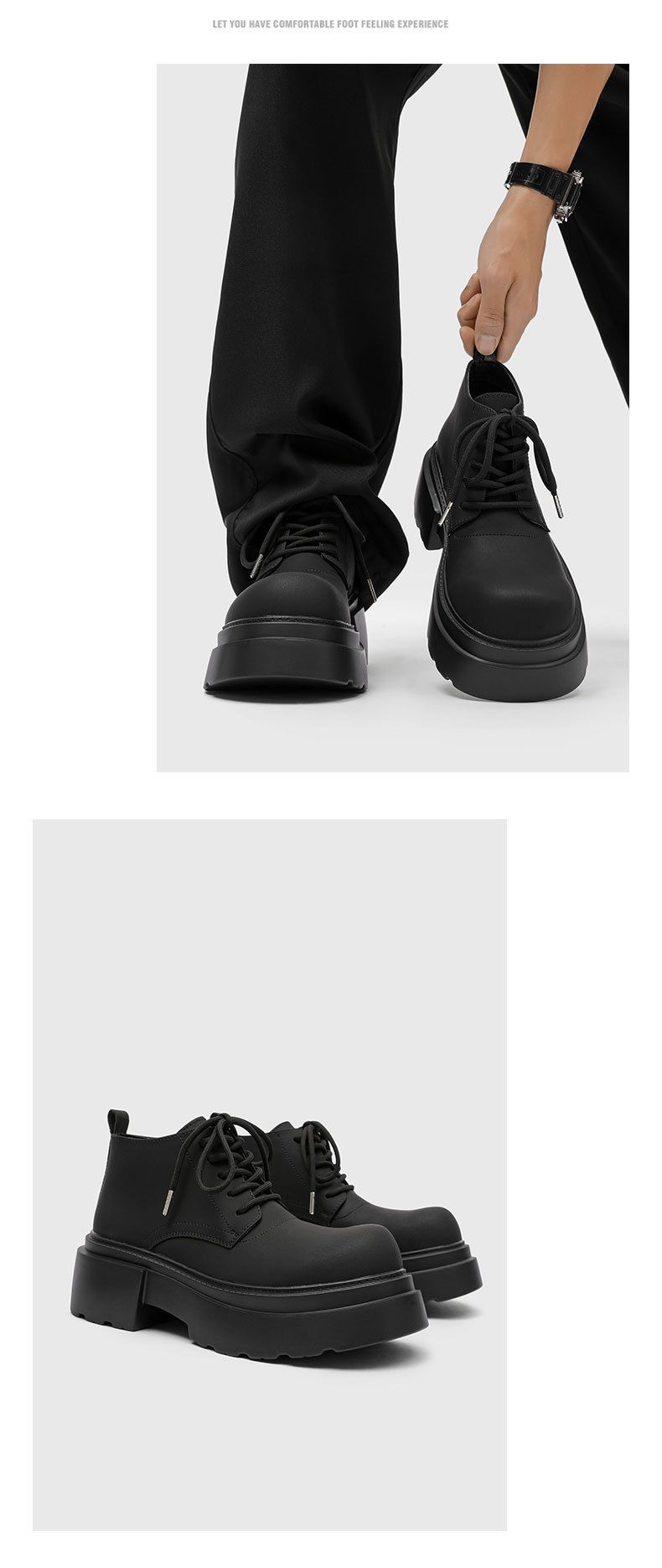 Kurze Martin-Stiefel mit dicker Sohle Trendy Retro Kurze Stiefel für Herren_voghion.com