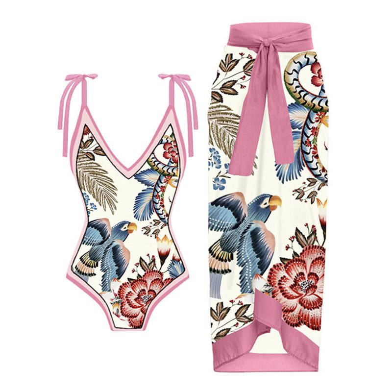 Abbigliamento da donna Nuovo costume da bagno da donna con stampa multicolore, personalità, moda, vita alta, bikini set_voghion.com