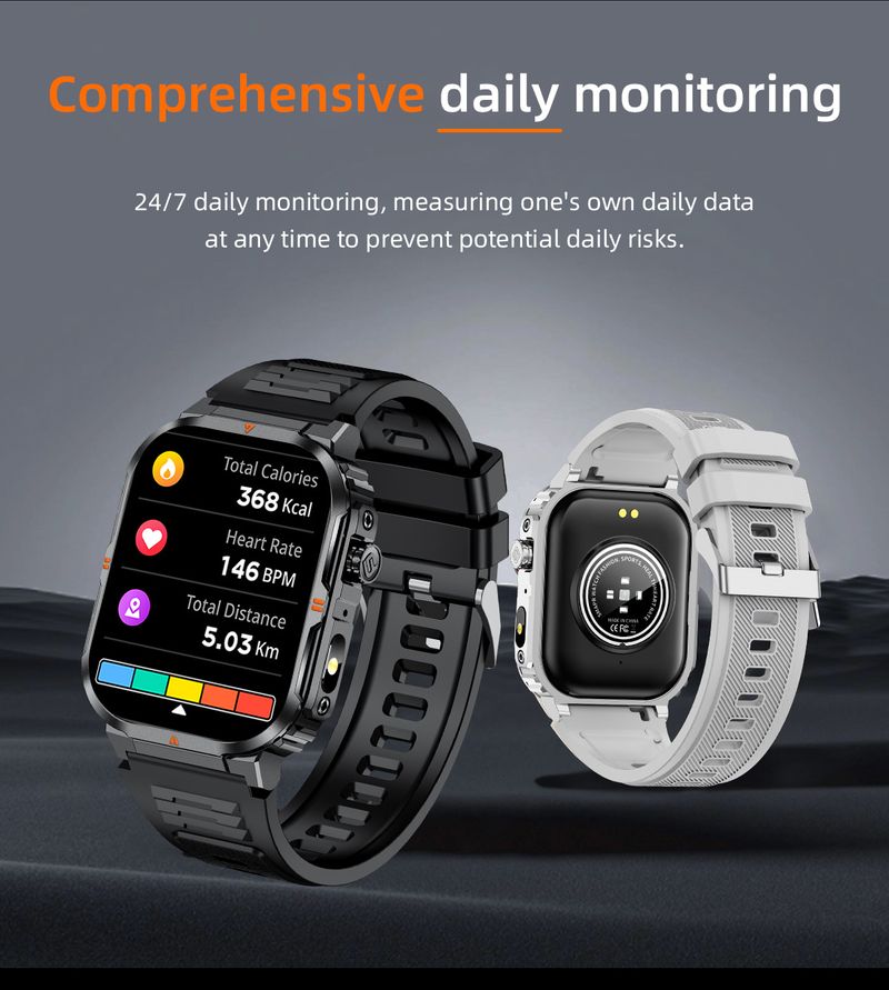 Smart Watch For Men Women With Bluetooth Calling, Voice Assistant, Heart Rate Blood Pressure Oxygen Monitor, Fitness Tracker, Sleep Tracking_voghion.com