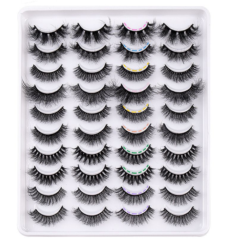 Zestaw do przedłużania rzęs 20 par mieszanych rzęs sztucznych rzęs naturalnych podkręconych rzęs goły makijaż gęste rzęsy_voghion.com