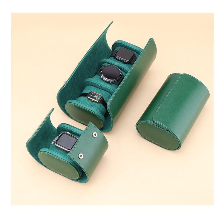 Portable Watch Box High Grade Leather Black Watch Storage Box Dustproof And Drop Proof Multifunctional Portable Watch Bag_voghion.com