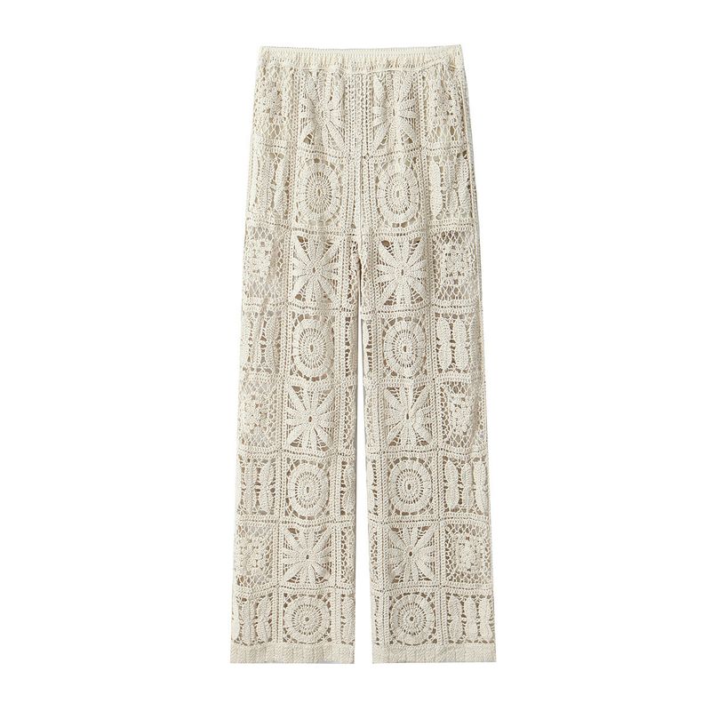 Women's Clothing Spring And Autumn New Forest Lazy Style Three Dimensional Hollow Crochet Knitted Set_voghion.com