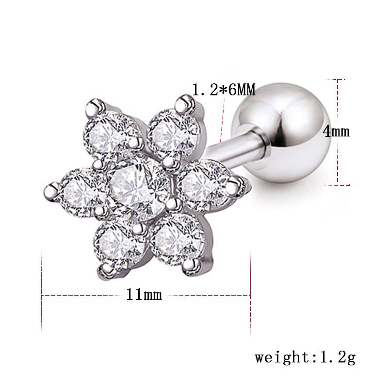 Edelstahl Ohrringe Schmuck Neue Blume Zirkon Stud Ohrringe Kleine Earbone Stud Ohrringe_voghion.com