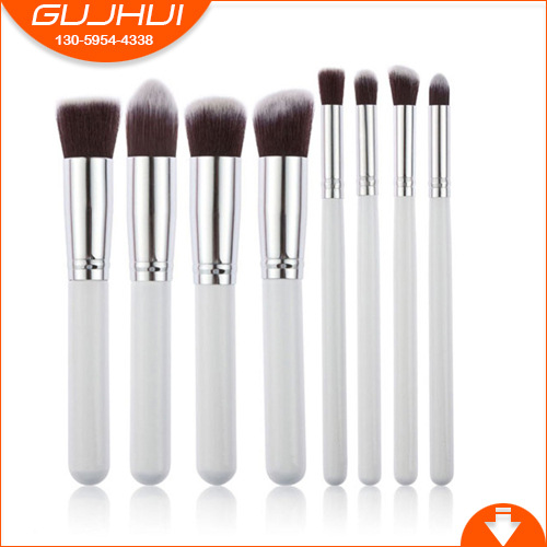 8-teiliges Make-up-Pinsel-Set, schwarzer Griff, goldene Röhre, silberne Röhre, schwarzer Griff, Set, heißer Verkauf in Europa und Amerika, 6 Farben, hergestellt von GUJHUI_voghion.com