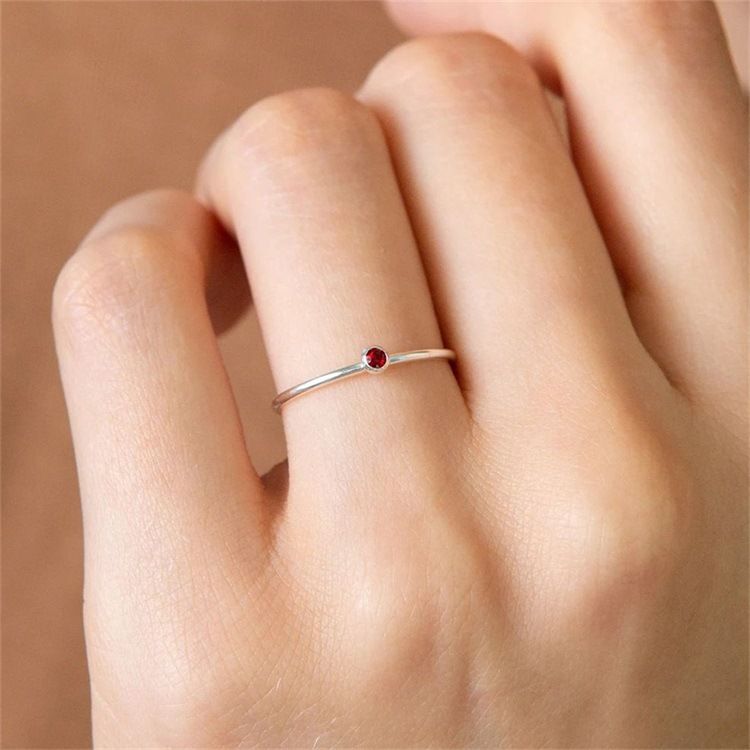 Bague en acier inoxydable pour femme, bijou simple, rond, diamant, coupe, niche, diamant, zircon_voghion.com