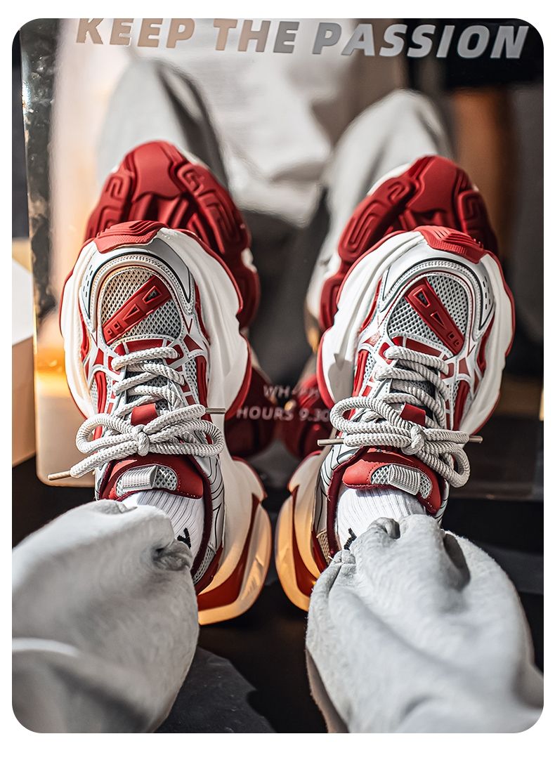 Men's Shoes 2026 New Winter Mesh Breathable Versatile Casual Sports Shoes Black Explosive Street Thick Sole Height Increasing Dad Shoes_voghion.com