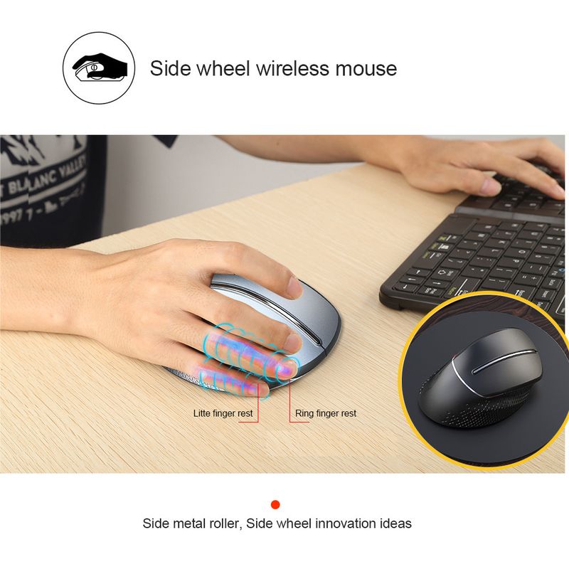 New Vertical Ergonomic Design 2.4G Wireless Mouse Grip_voghion.com
